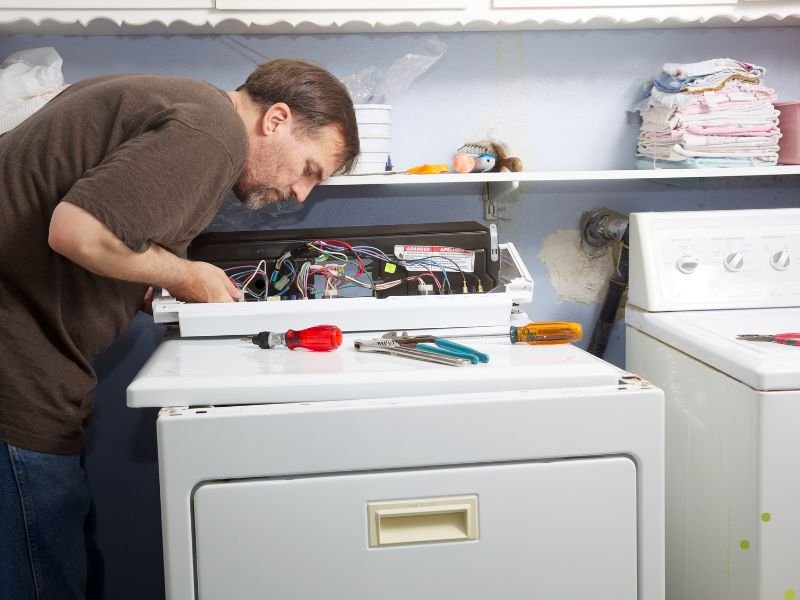 Visible Wear and Tear on Dryer Components